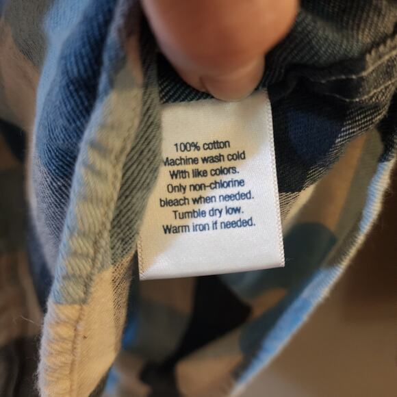 Urban Pipeline Mens Flannel Shirt Size S Blue White Check Long Sleeve Button Up - Picture 8 of 11